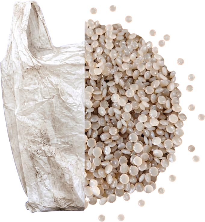Off-white rLLDPE granules