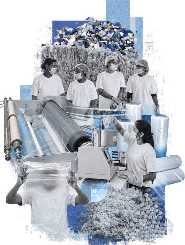 Reflexibles team, film extrusion line and recycled granules